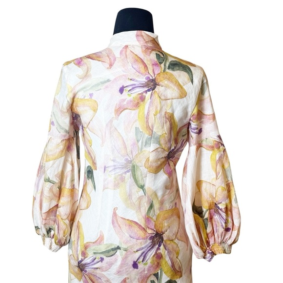 MPM Linen Floral Long Sleeve Maxi Dress - Picture 6 of 9